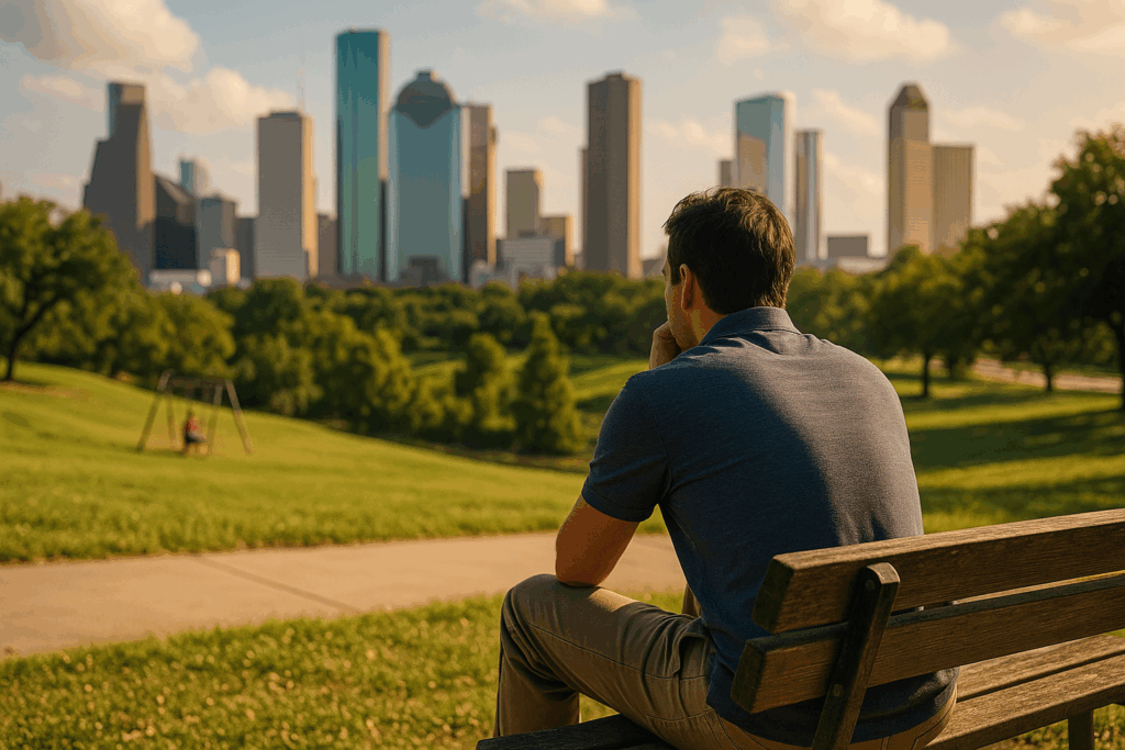 A person considering child custody consultation in Texas.