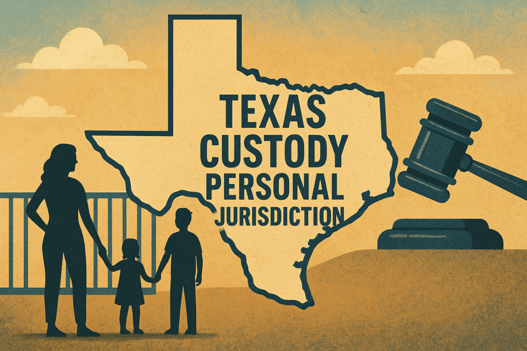 An illustration representing Texas custody personal jurisdiction.