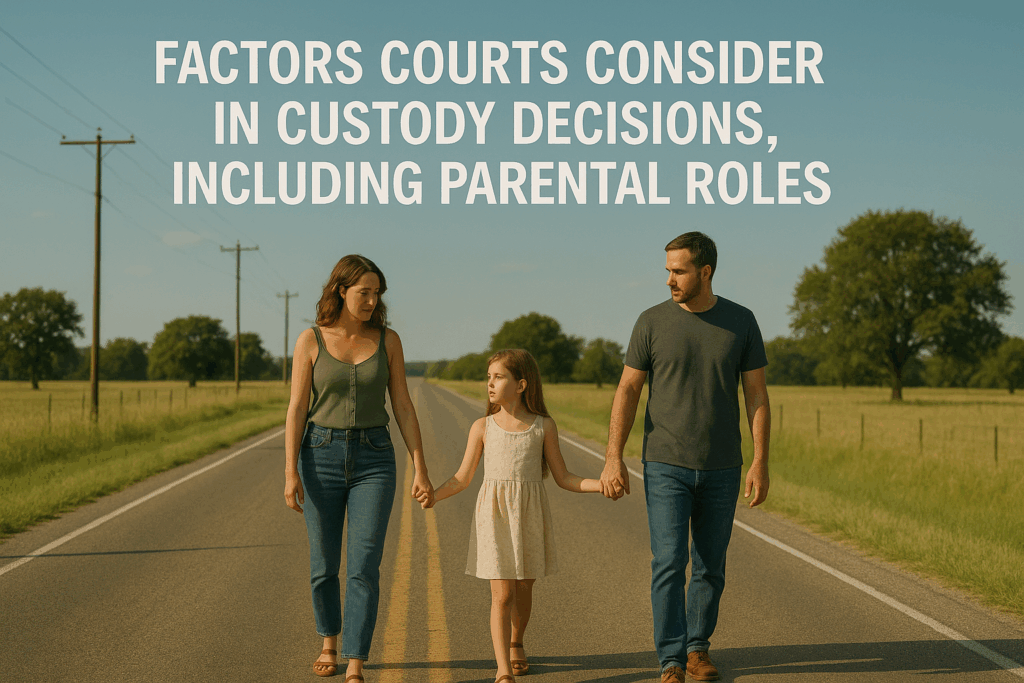 Factors courts consider in custody decisions, including parental roles.