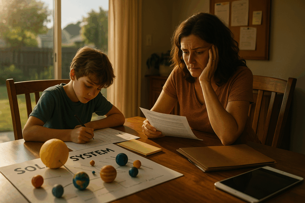 A focused Texas divorce attorney sits at a modern office desk, reviewing family law documents in natural light with a laptop and legal folders.