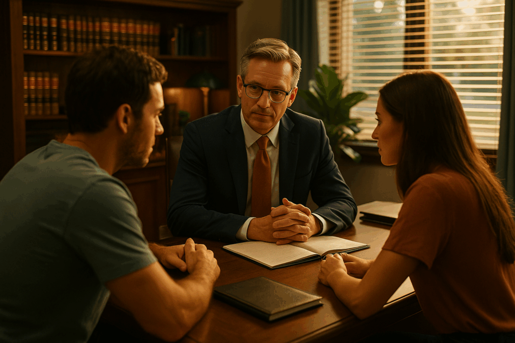 The role of family law attorneys in mediation, highlighting a consultation.