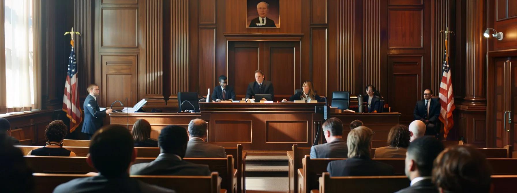a dramatic courtroom scene showcases a tense legal battle between two attorneys at opposing tables, emphasizing the stark contrast in the atmosphere and costs associated with contested versus uncontested divorces in texas.