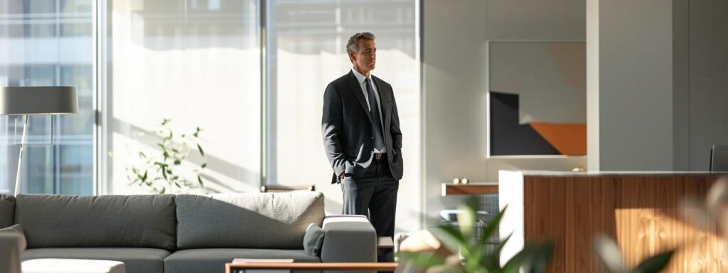 a confident texas divorce attorney stands in a sleek, modern office, engaged in a focused discussion with a client, highlighting a sense of professionalism and determination in navigating child custody success.