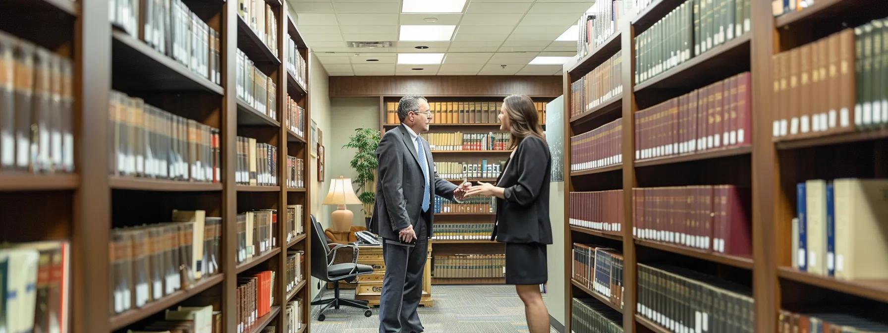 a sophisticated office setting showcases a confident lawyer discussing the nuances of the texas family code with a concerned client, illuminated by sleek overhead lighting and framed by modern legal bookshelves, emphasizing the importance of spousal support enforcement.