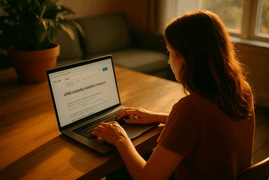 A client researching child custody visitation lawyers.