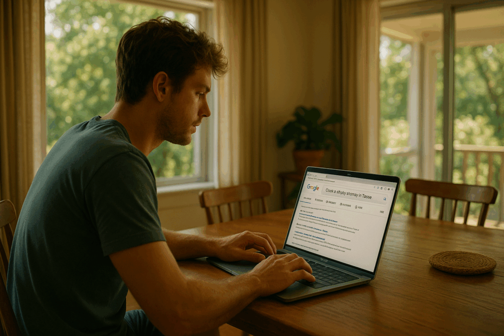 A person searching online to find a child custody attorney in Texas.