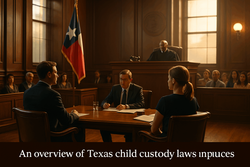A representation of the legal process for child custody cases in Texas.