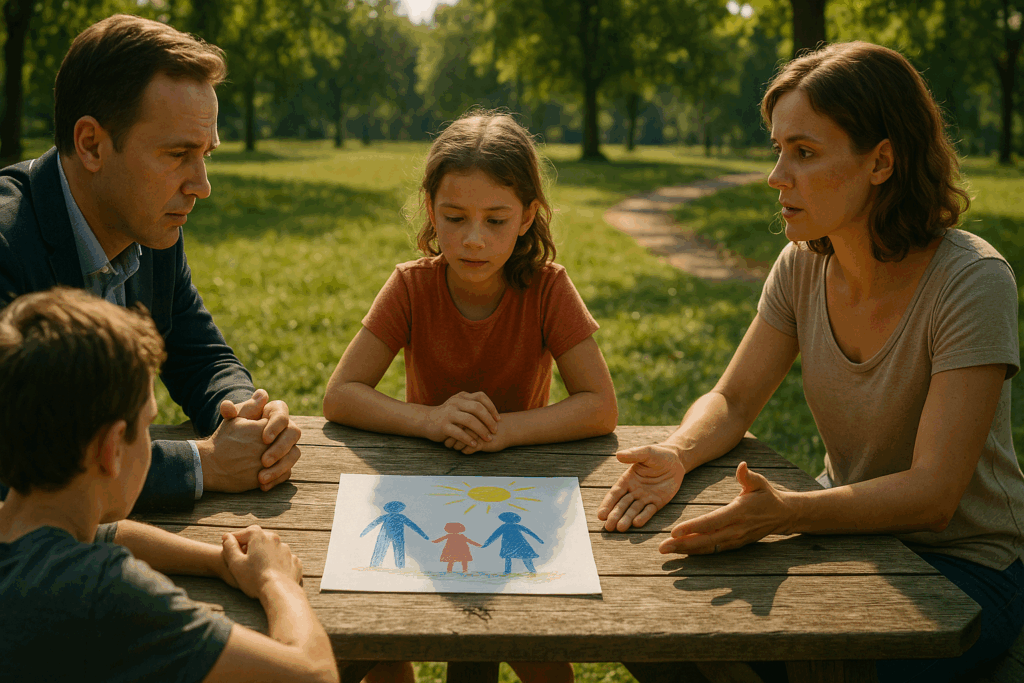 A visual representation of child-focused solutions during mediation.