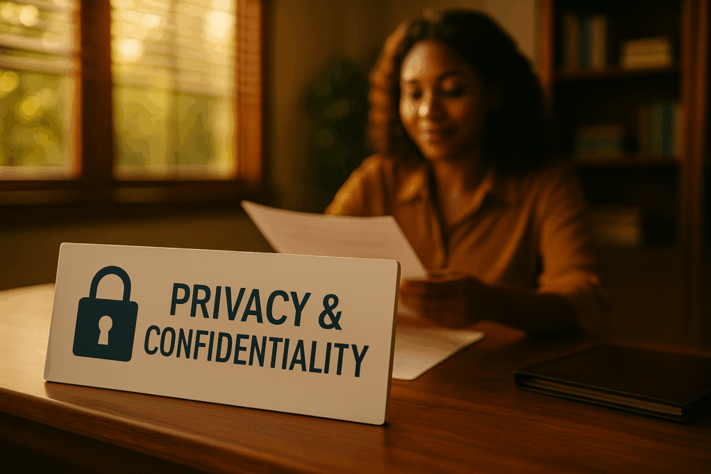 An illustration highlighting the privacy and confidentiality aspects of mediation.