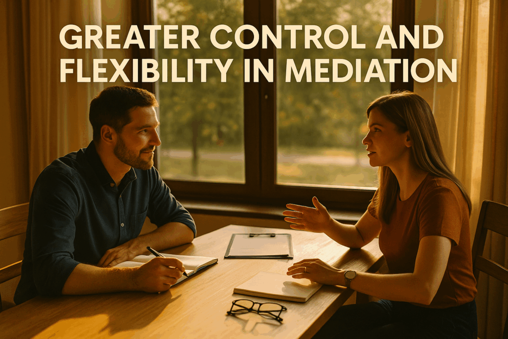 An image representing greater control and flexibility in the mediation process.