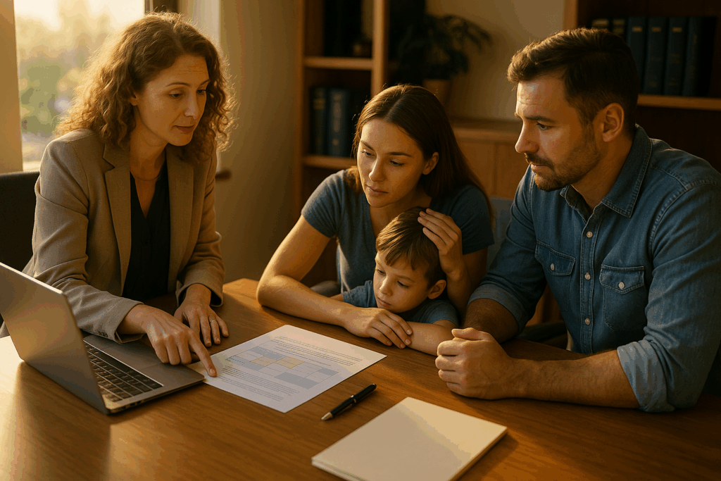 Customized child custody arrangements being discussed in mediation.