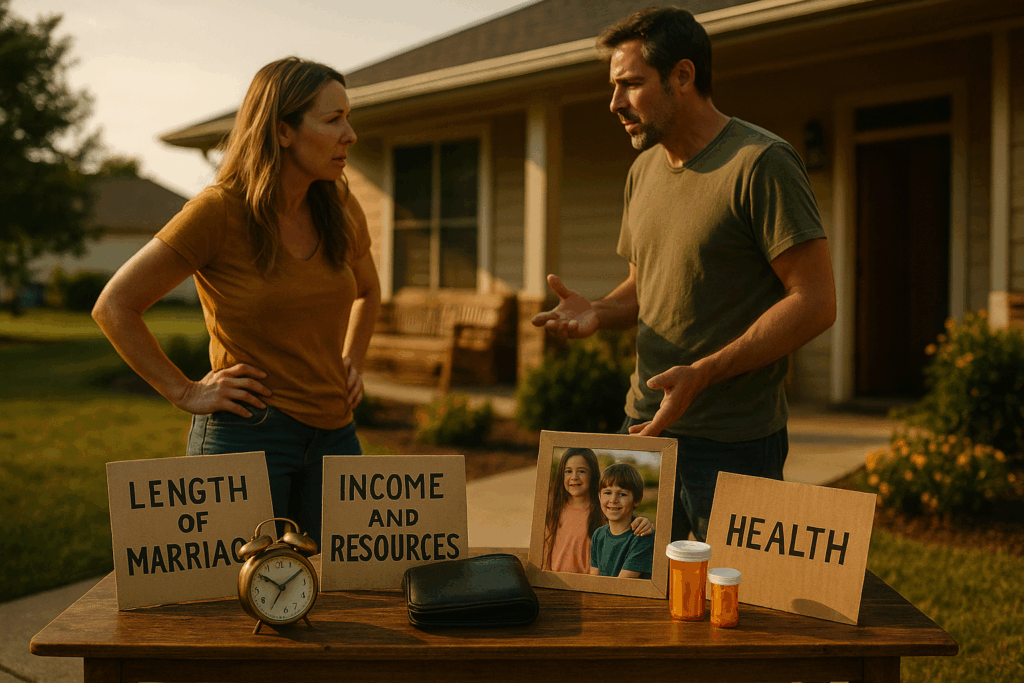 Factors that can impact property division during a divorce.