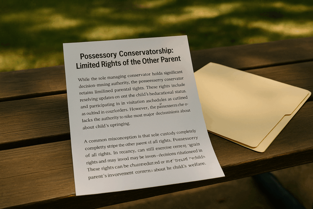 Possessory Conservatorship Limited Rights of the Other Parent