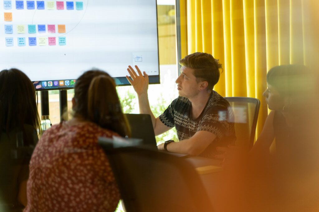 a person giving a presentation