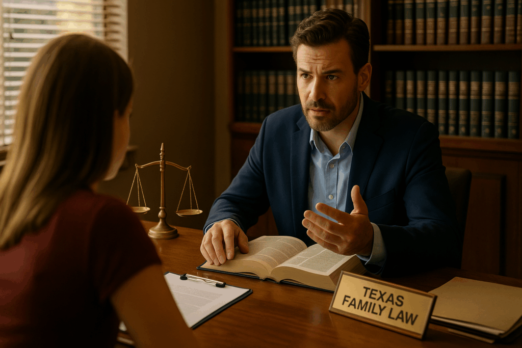 A child custody lawyer discussing legal expertise in Texas family law.