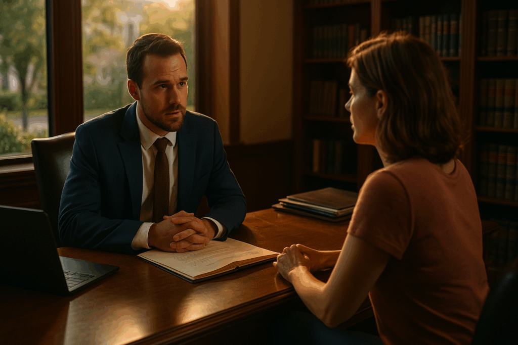 A consultation between a potential client and a child custody attorney, focusing on evaluating legal representation. How Do Previous Client Outcomes Reflect the Effectiveness of Texas Child Custody Lawyers