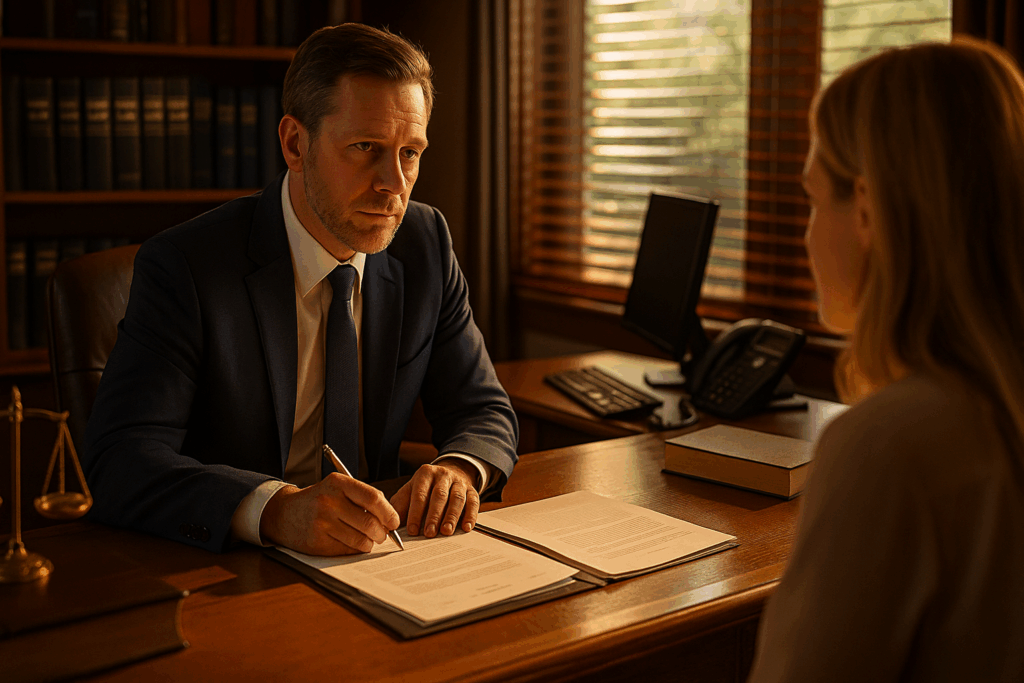 A professional office setting of a child custody attorney discussing a case. How Do Success Rates Compare Among Top Child Custody Attorneys in Texas