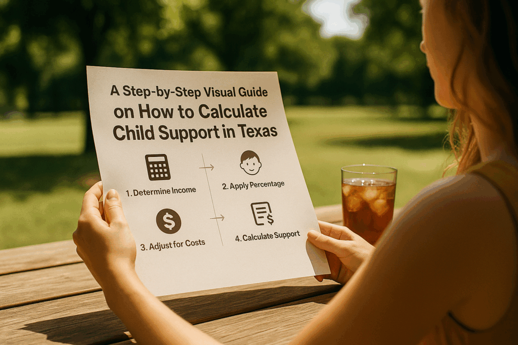 A step-by-step visual guide on how to calculate child support in Texas.