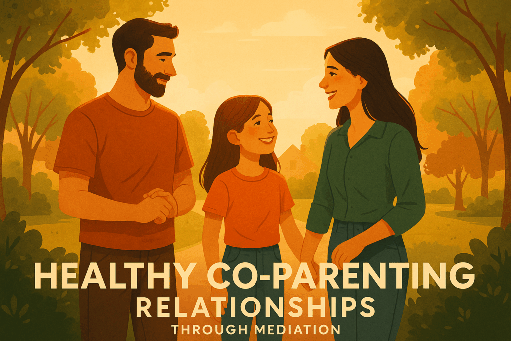 A visual representation of parents discussing custody agreements.