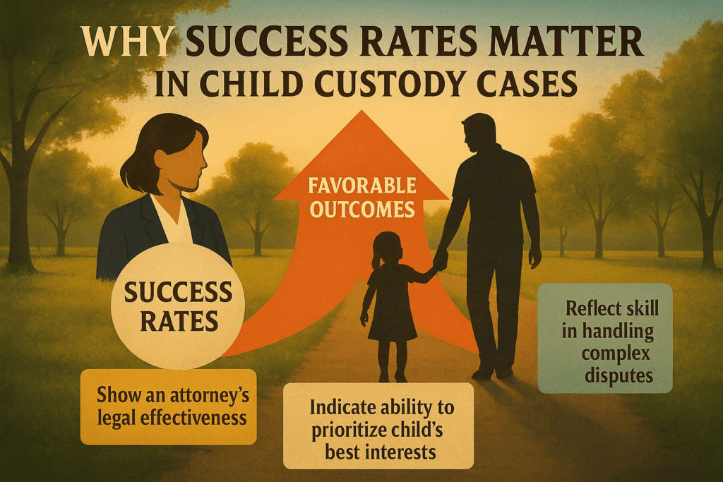 An infographic illustrating the importance of success rates in child custody cases. How Do Success Rates Compare Among Top Child Custody Attorneys in Texas