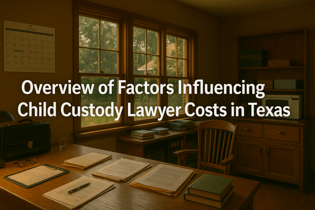An overview of factors influencing child custody lawyer costs in Texas.