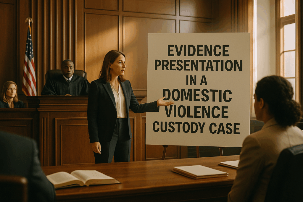 Evidence presentation in a domestic violence custody case.