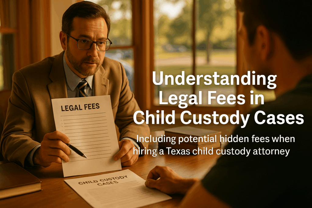 Understanding legal fees in child custody cases, including potential hidden fees when hiring a Texas child custody attorney.