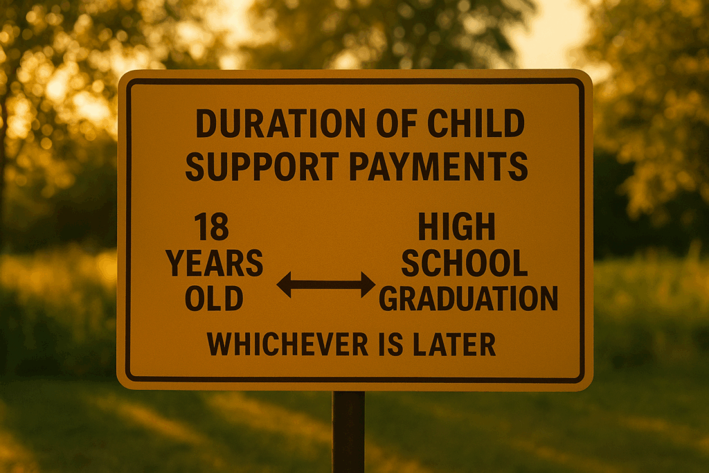 A chart showing the duration of child support payments.