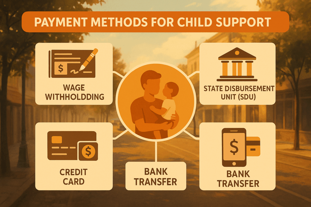 A diagram of various payment methods