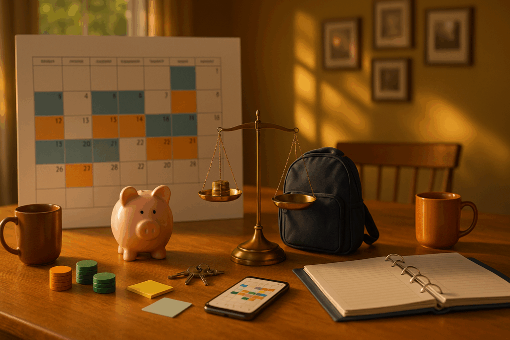 A graphic showing a possession schedule and its financial responsibilities related to child support and custody. Texas Child Custody and Support Connection