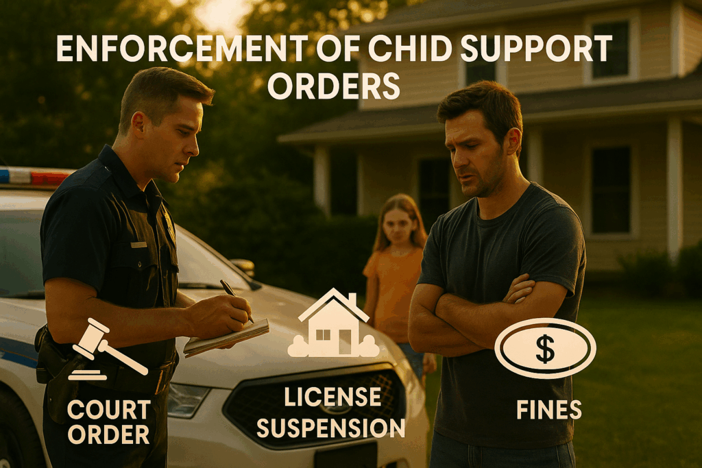 An illustration of the enforcement of child support orders.