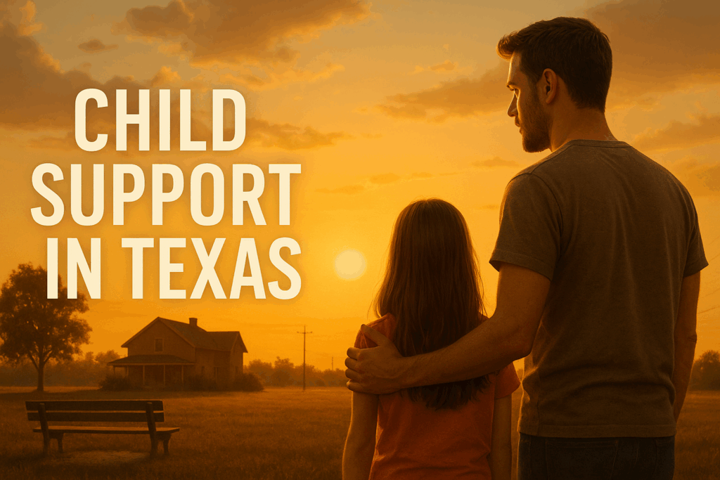 An illustration representing child support in Texas.