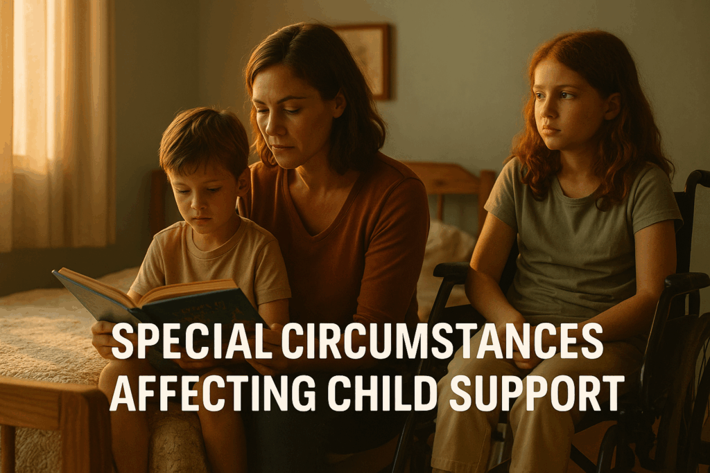 An image depicting special circumstances affecting child support.