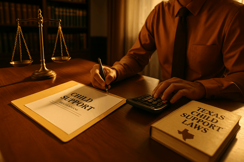 Applying the child support formula for Texas child support calculations.