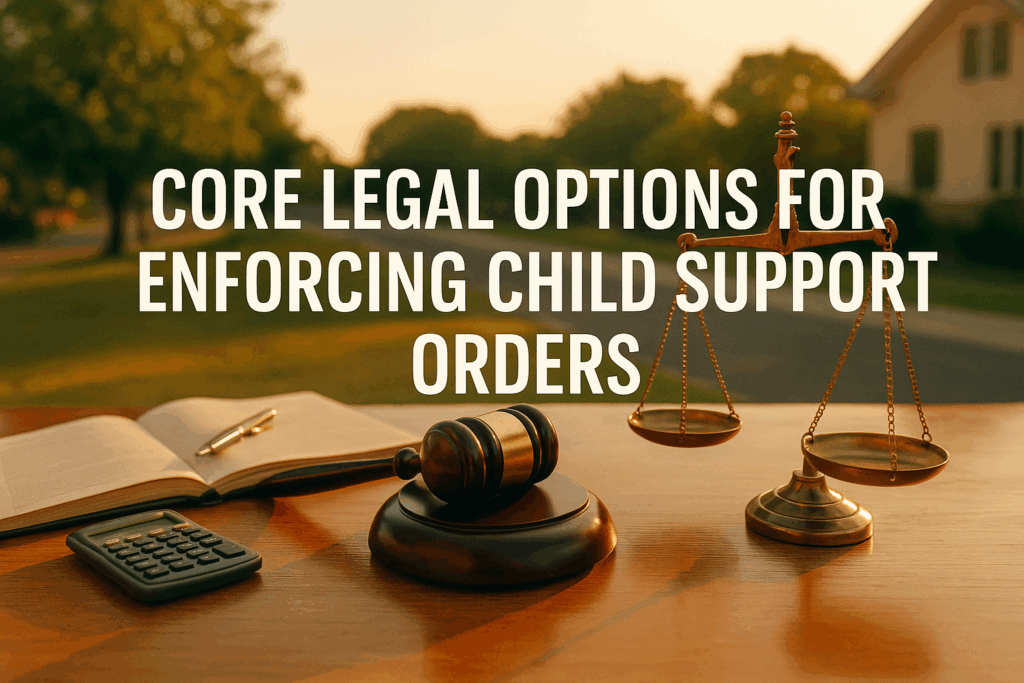 Core legal options for enforcing child support orders.