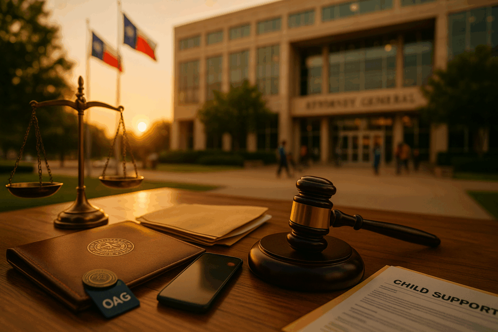 The Texas Attorney General's Office with a focus on child support enforcement.