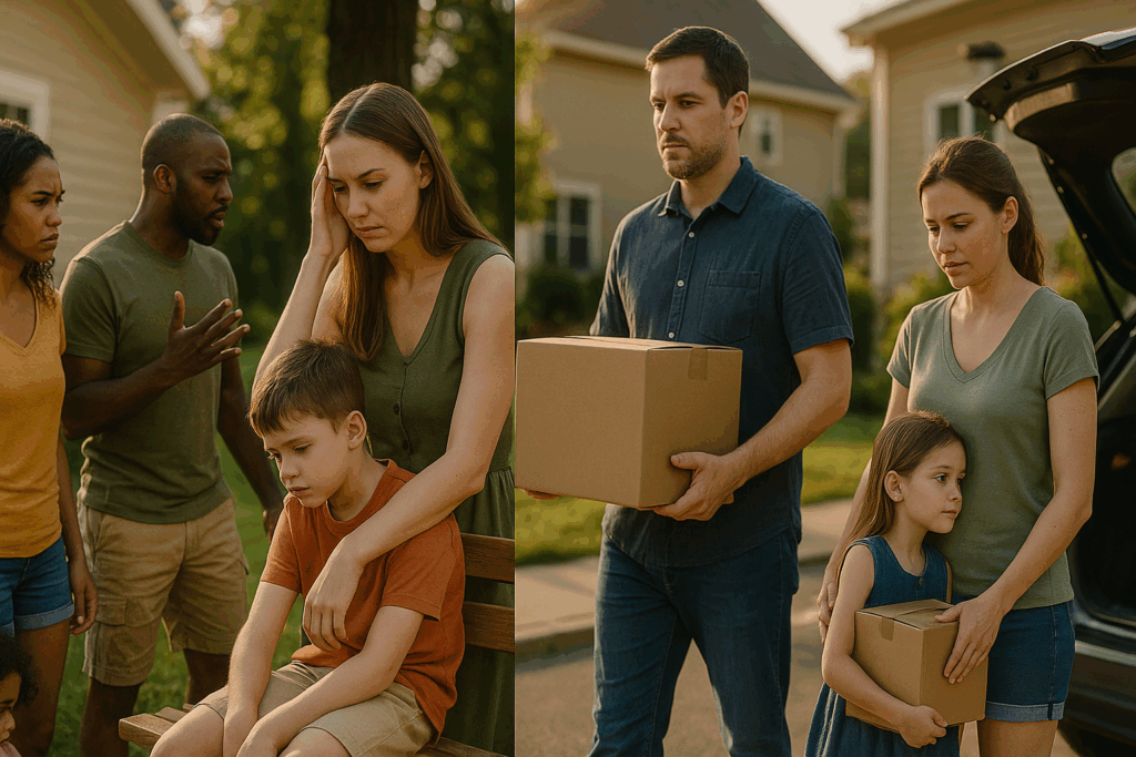 When to seek a child support adjustment, depicting various scenarios.