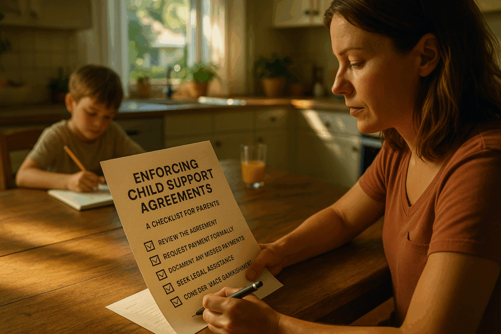 A checklist for parents highlighting key actions.