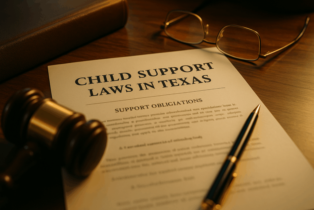 A legal document related to child support laws in Texas.