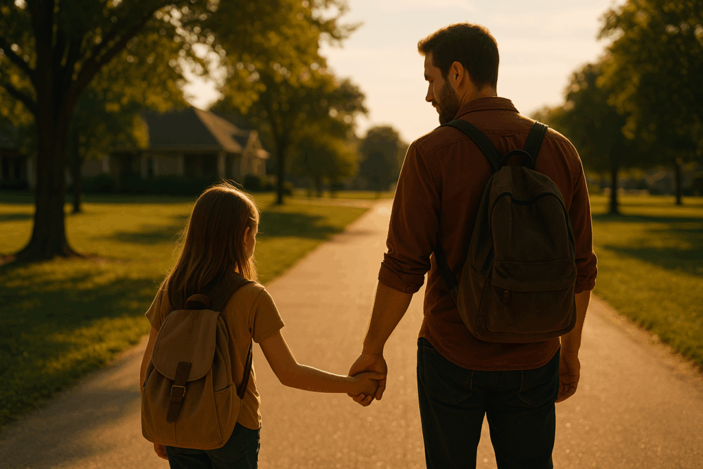 A visual representation of the parent-child relationship, emphasizing non-custodial parent status.