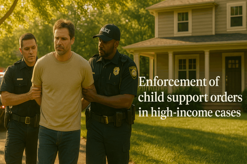 Enforcement of child support orders in high-income cases.
