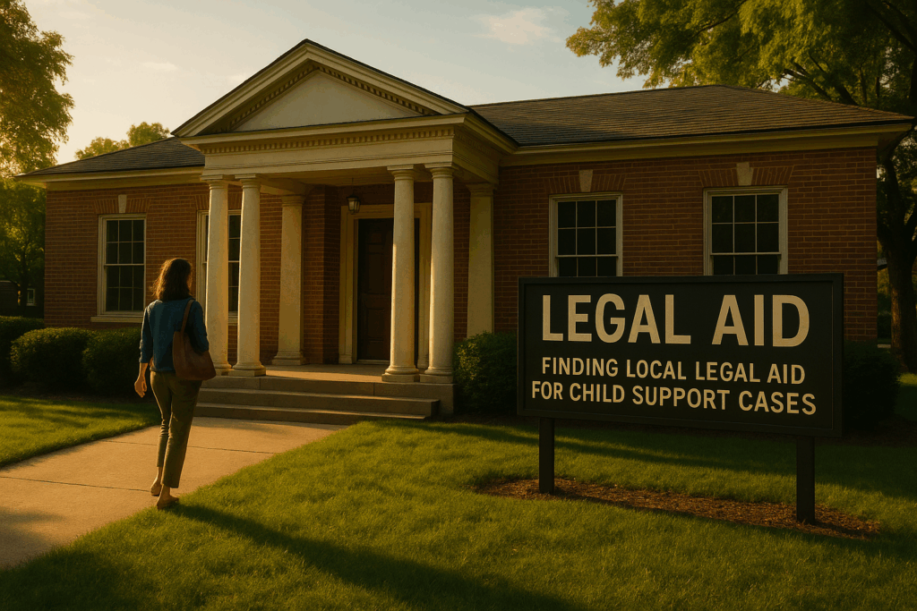 Finding local legal aid for child support cases.