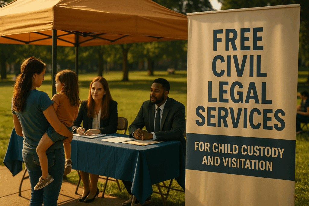 Free civil legal services for child custody and visitation.