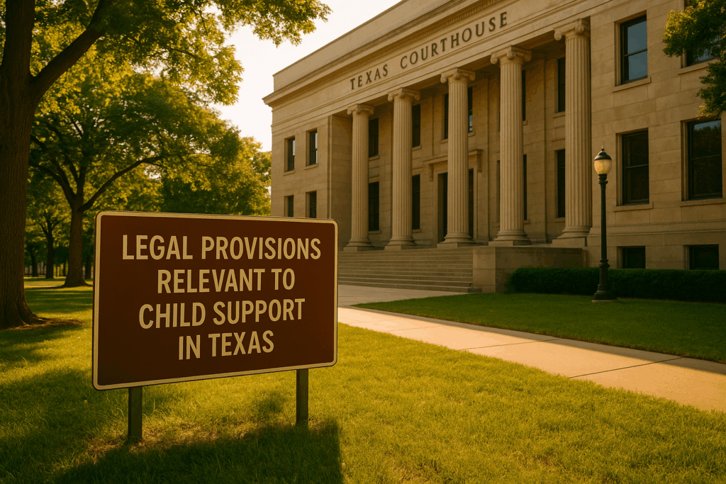 Legal provisions relevant to child support in Texas.