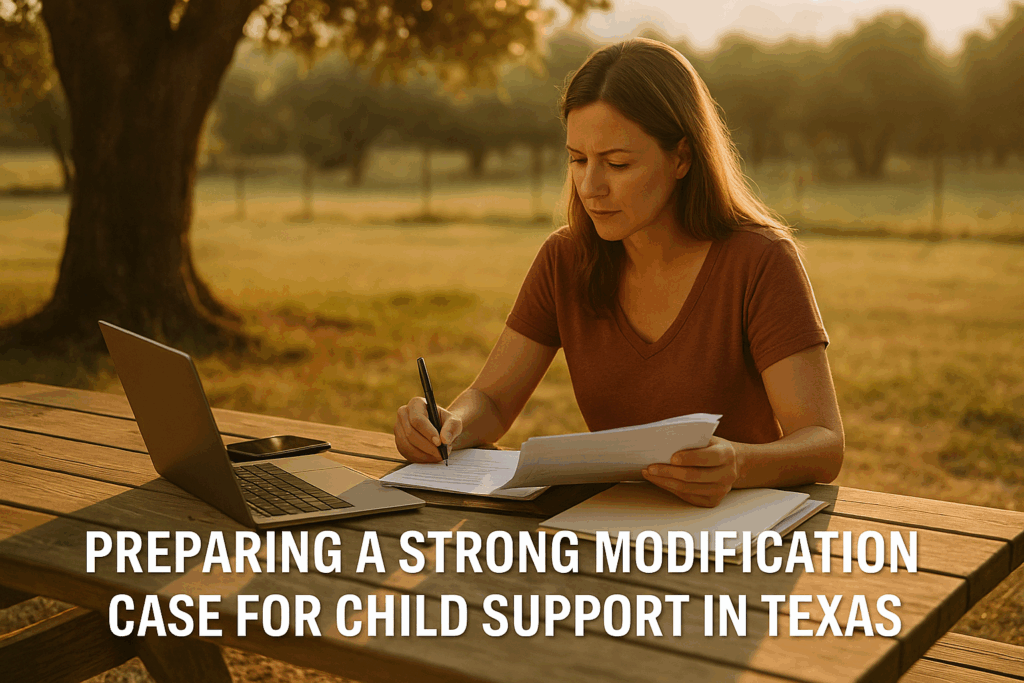 Preparing a strong modification case for child support in Texas.