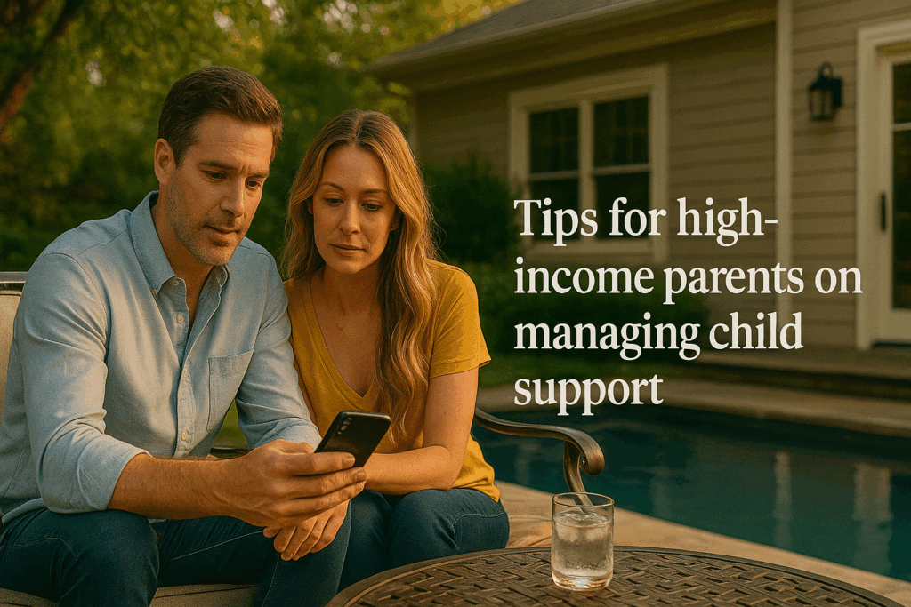 Tips for high-income parents on managing child support.