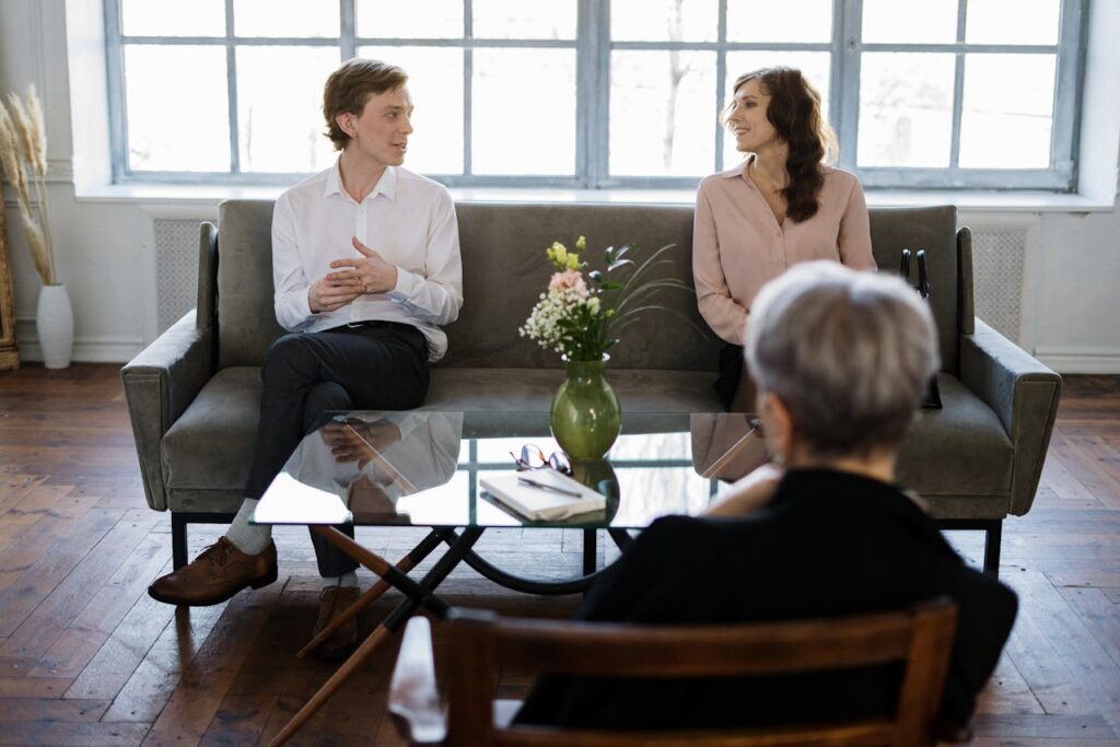couple in a mediation session