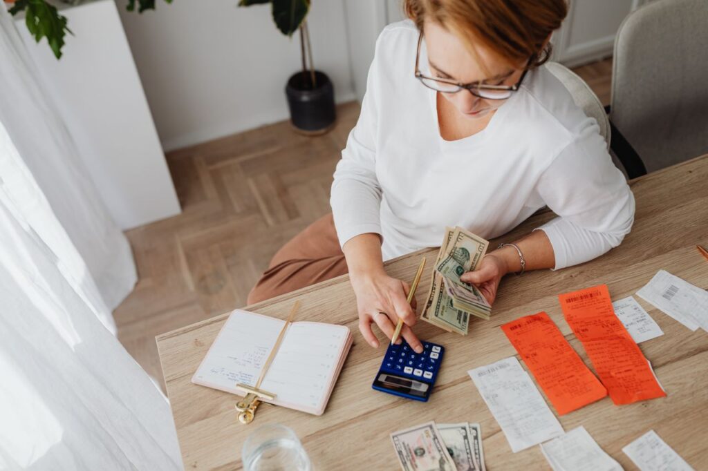 woman computing expenses