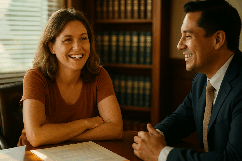 A satisfied client sharing their positive experience with a child support lawyer in Texas.