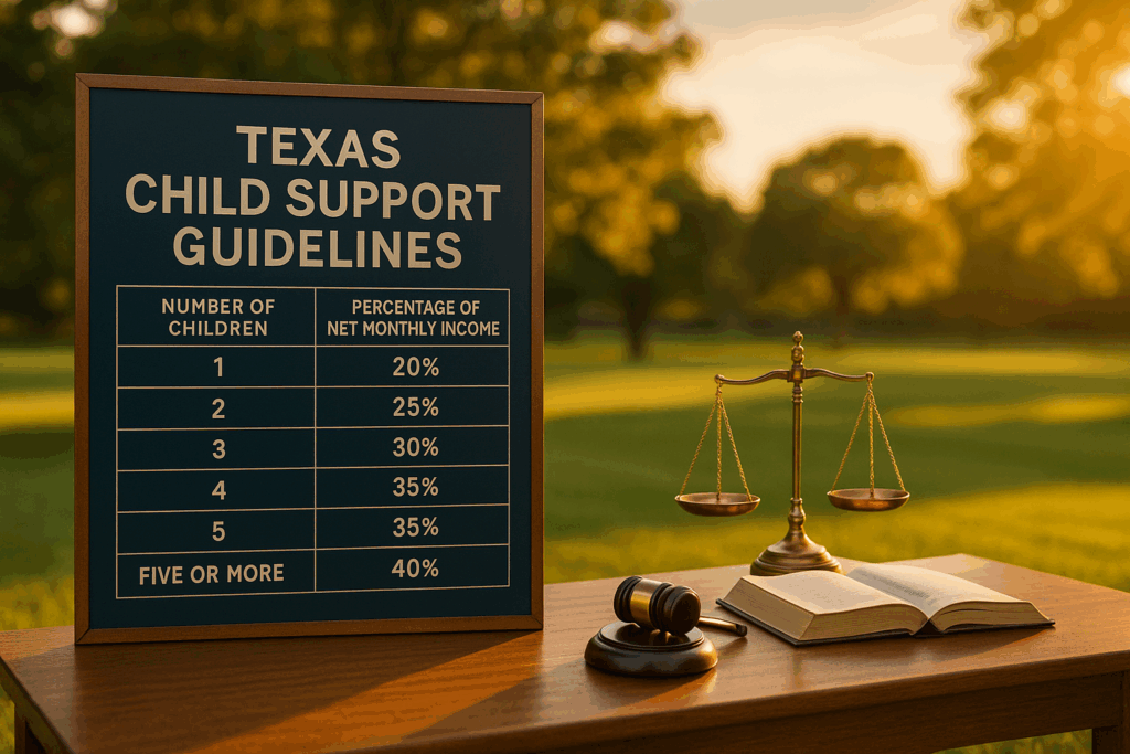 A visual representation of Texas child support laws and guidelines.